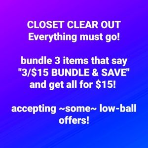3 items for $15 BUNDLE & SAVE